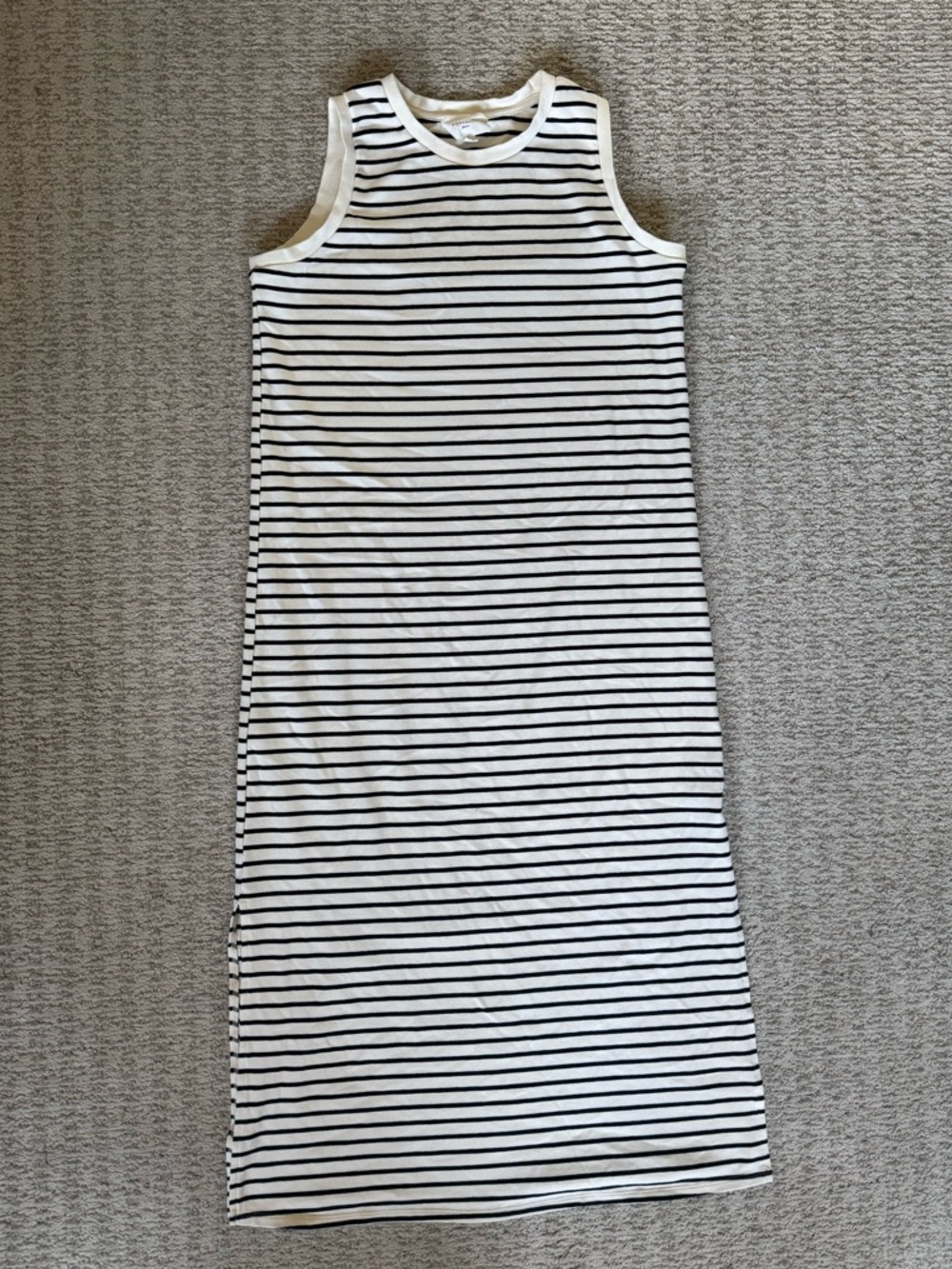 Pomander place Sleeveless Black & White Striped Tank Dress large